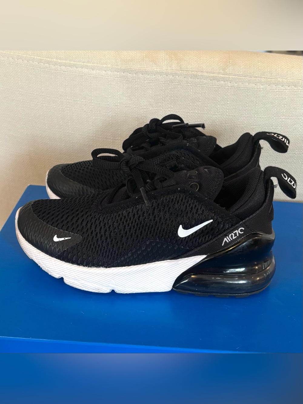 Nike Air Max 270 Black White Shoes Kids Size 11C
